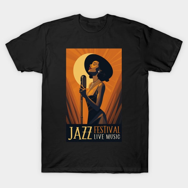 Jazz Festival Live Music T-Shirt by goodoldvintage